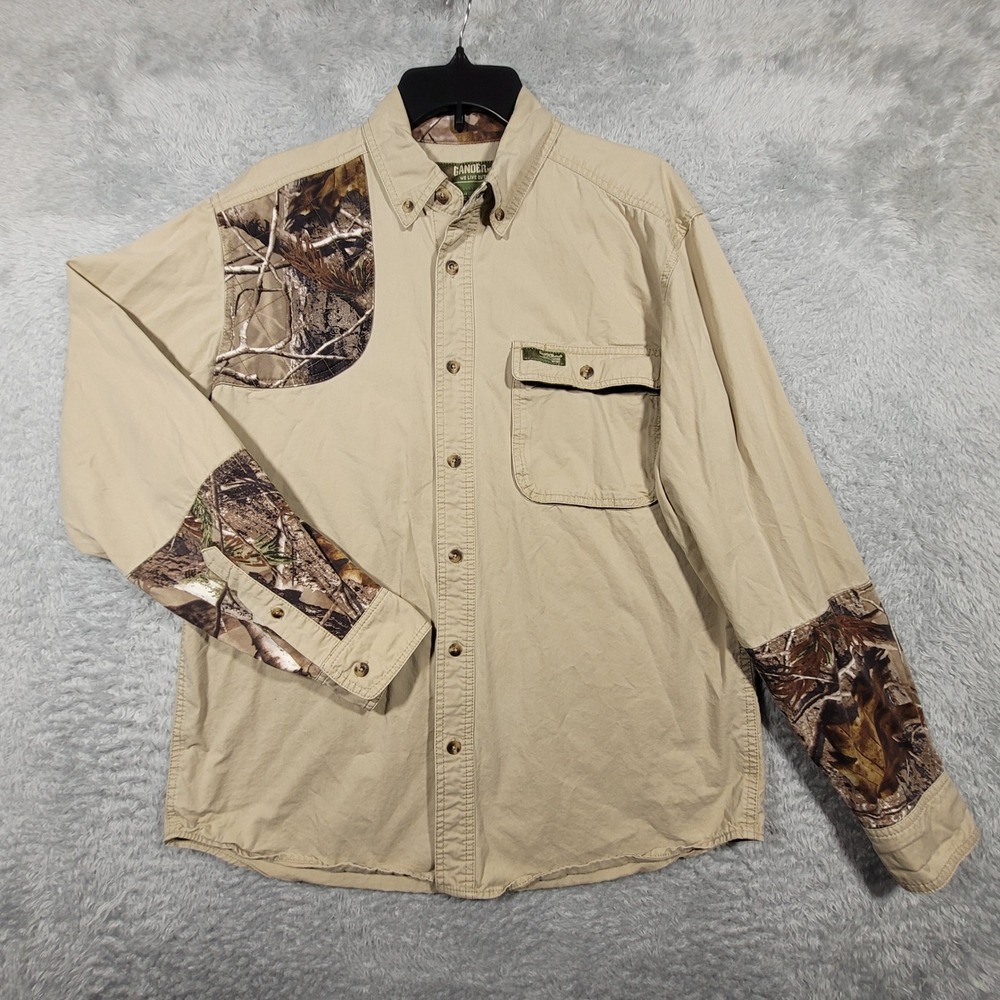 Gander Mtn. Mens Button Down Shirt Hunting Camo Long‎ Sleeve Cotton Medium *